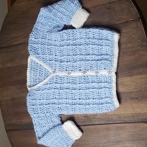 Hand Knit Sweater, Sz 6-12 Months